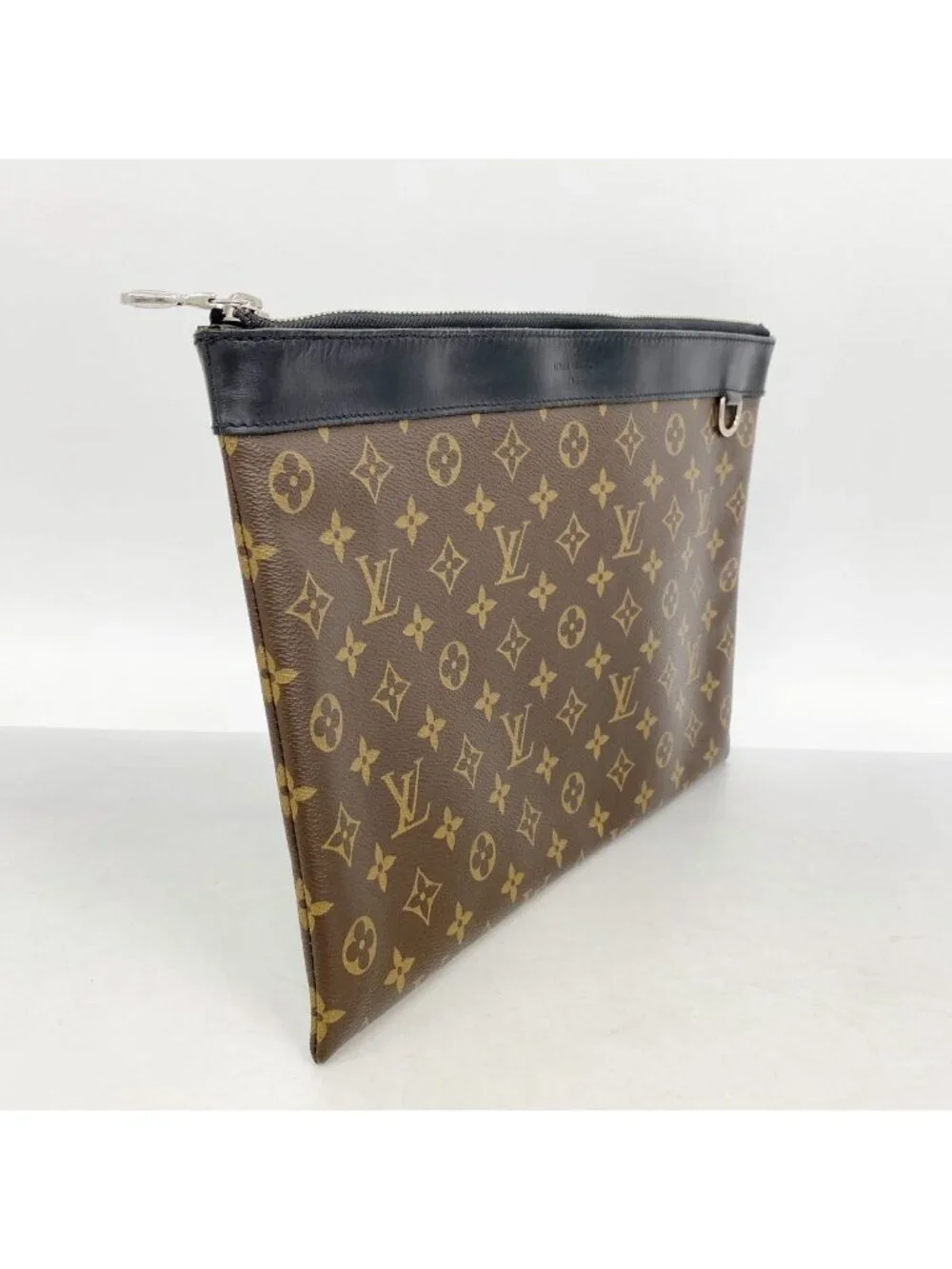 Louis Vuitton Clutch Monogram Macassar Pochette Discovery Brown Black